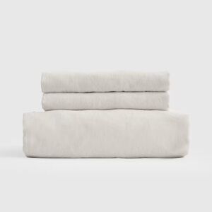 QUINCE European Linen Fitted Sheet Set King Sand 4055